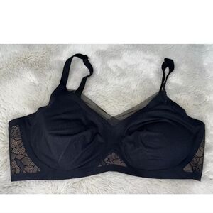 HONEYLOVE Crossover Bra Mesh Lace Black Size L Large